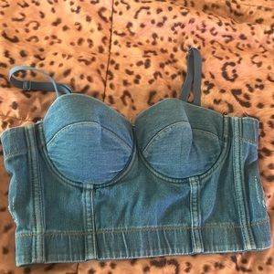 Jean crop corset cowboy top
